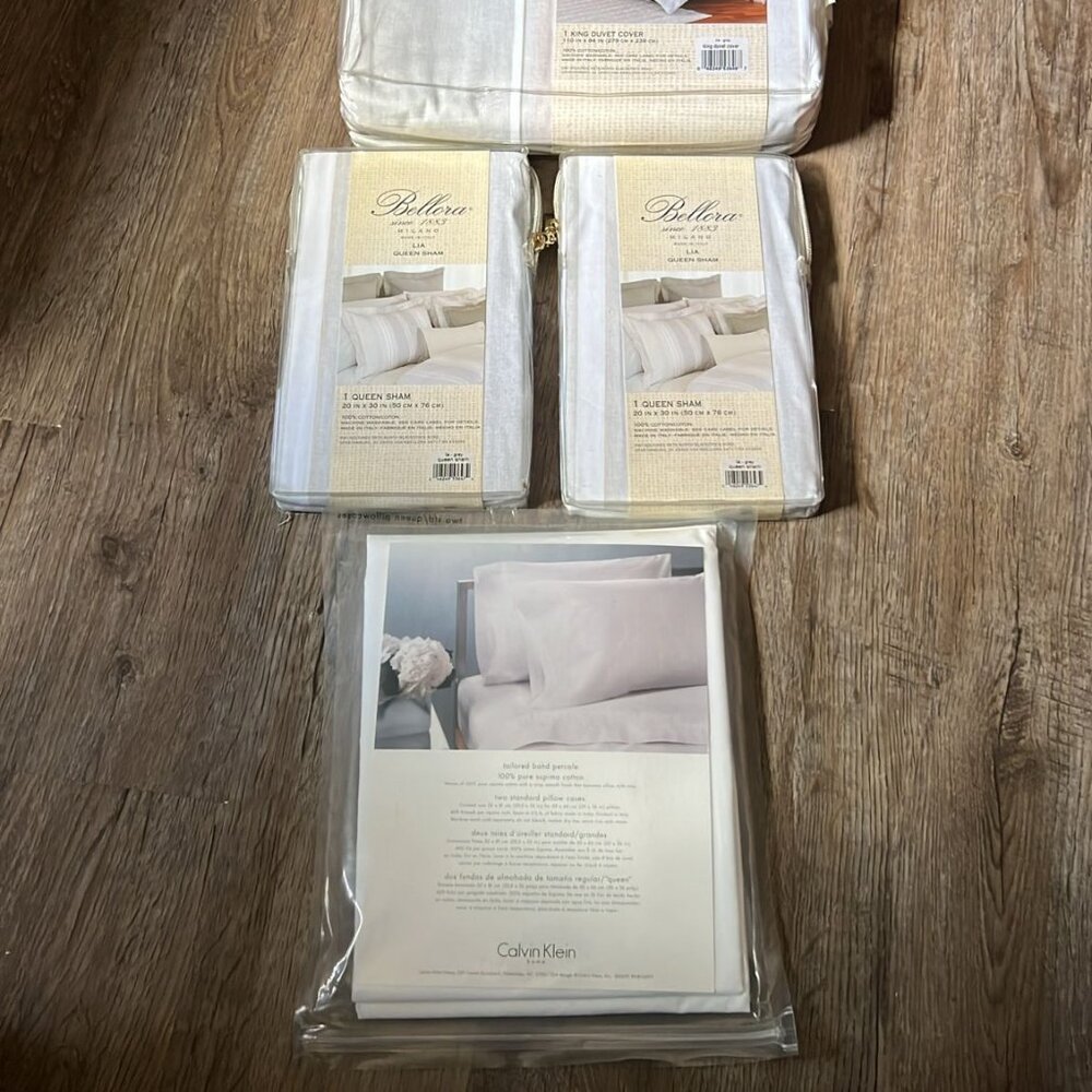 Mix Set 4pcs Calvin Klein 2 PillowCases + Bellora King Duvet +2 Queen Sham N7 - Picture 5 of 15